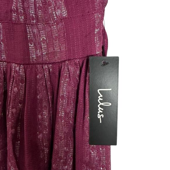 Lulu’s Charlize Magenta Striped Purple Halter Midi Dress Sz XS NWT - Picture 4 of 15